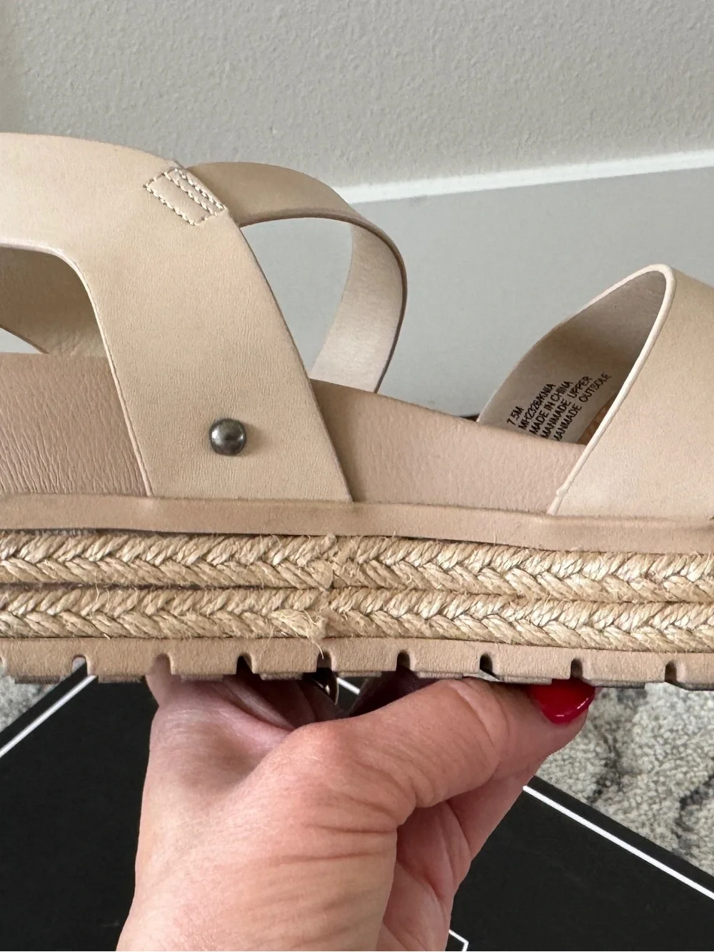 EUC MIA Beige Espadrille Platform Sandal , size 8, wore ONCE